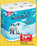 Snow Soft Dubbellaag Toiletrolle-18 Per Pak