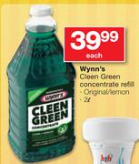 Wynn's Cleen Green Concentrate Refill Original/Lemon-2Ltr Each