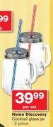 Home Discovery Cocktail Glass Jar 2 Piece-Per Set