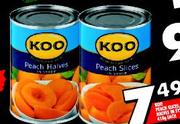 Koo Peach Slices/Halves in Syrup-410g each