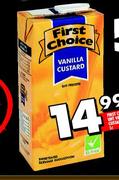 First Choice Uht Vanilla Custard -1l 