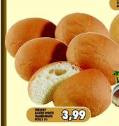 Freshly Baked White Hamburger Rolls-6's