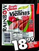 Rainbow Simply Chicken Viennas Assorted-500g each