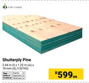 York Timbers Shutterply Pine 2.44m (l) x 1.22m (w) x 18mm (d) 150745