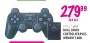PS2 Dual Shock Controller Plus Memory Card