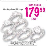 Sterling Silver CZ Rings-each