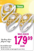 Sterling Silver Filigree Rings-each