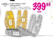 Monaco Ladies Analogue Watch and Bracelet Set-each