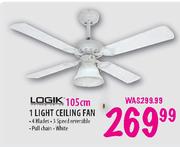Logik 1 Light Ceiling Fan-105Cm
