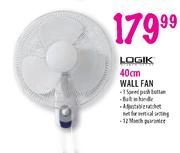 Logik 40cm Wall Fan