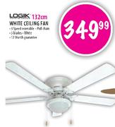 Logik 132cm White Ceiling Fan
