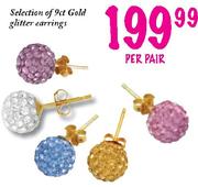 Selection Of 9ct Gold Glitter Earings
