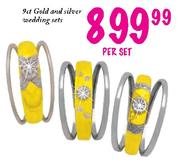 9ct Gold & Silver Wedding Set