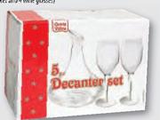 5 Piece Glass Decanter Set
