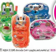 Aqua Leisure Character Goggles and Snorkel Set