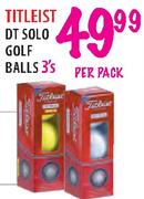 Titleist DT Solo Golf Balls-3's