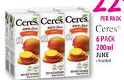 Ceres Juice 200ml-6 Pack