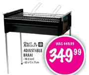 Out & About Adjustable Braai Mild Steel-60x45x21cm