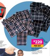 Mens Flannel Pyjama Sets-Per Set
