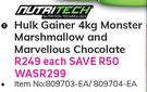 Nutritech Hulk Gainer Monster (Marshmallow And Marvellous Chocolate)-4Kg Each
