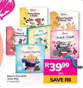 Beyers Chocolate Slabs (Assorted)-80g Each