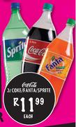 Coca-Cola 2l Coke/Fanta/Sprite-each