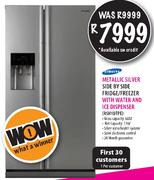 Samsung Metallic Silver Side By Side Fridge/Freezer with Water and Ice Dispenser (RSH1DTPE) 
