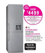 LG Platinum Silver Top Fridge/Freezer with Water Dispenser (GRF429BLCK)