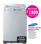 Samsung 13kg White Top Load Washing Machine (WA13V5WIP)