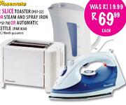 Pineware 2 Slice Toaster Or Steam And Spray Iron Or Automatic Kettle