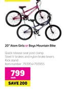 Raleigh 20" Atom Girls Or Boys Mountain Bike-Each