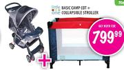 Little One Basic Camp Cot+Collapsible Stroller