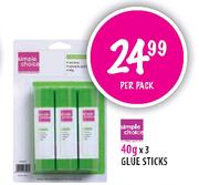Simple Choice 40g x 3 Glue sticks-per pack