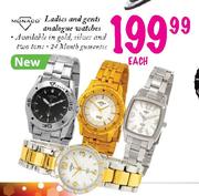 Ladies and Gents Analogue Watches-each