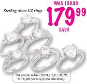 Sterling Silver CZ Rings-each