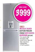 Defy Metallic Silver Bottom Freezer Fridge with Water Dispenser (DFC396)