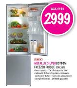 Defy Metallic Silver Bottom Freezer Fridge (DFC381)