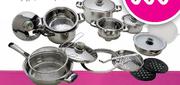 Cookware With Solid Lids-21Pcs.