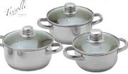 Sapphire Cookware Set With Glass Lids-6Pcs.