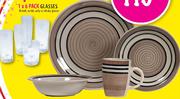Always Home Jodi Dinner Set-16Pcs. + Glasses-1X6 Pack 