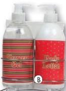 Chrome Caddy With Shower Gel And Body Lotion