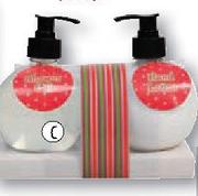 Ceramic Tray With Shower Gel And Hand Lotion
