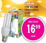 Osram 11 W Or 14 W Energy Saving Globe