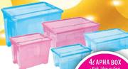 Apha Box Pink,Blue Or Clear-13L Each