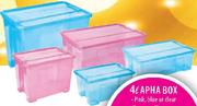 Apha Box Pink,Blue Or Clear-30L Each