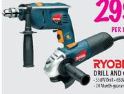 Ryobi Drill And Grinder Kit-550W