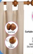 34mm Wood Curtain Rods 3m (Mid Brown Only)