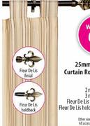 25mm Aluminium Curtain Rods Fleur De Lis Finial (Bronze Only)