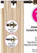 25mm Aluminium Curtain Rods Fleur De Lis Holdback (Bronze Only)