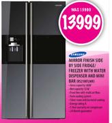 Samsung Mirror Finish Side By Side Fridge/Freezer With Water Dispenser And Mini Bar(RS21HFLMR)